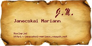 Janecskai Mariann névjegykártya