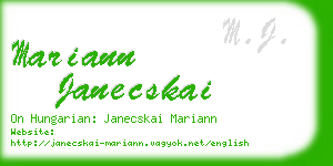 mariann janecskai business card